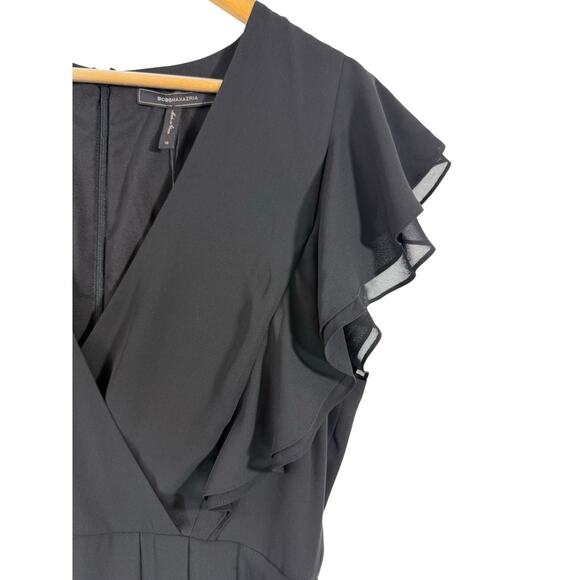 NWT BCBGMaxAzria Callie Flutter-Sleeve Chiffon Gown Formal Evening Dress Size 12 - Picture 10 of 16